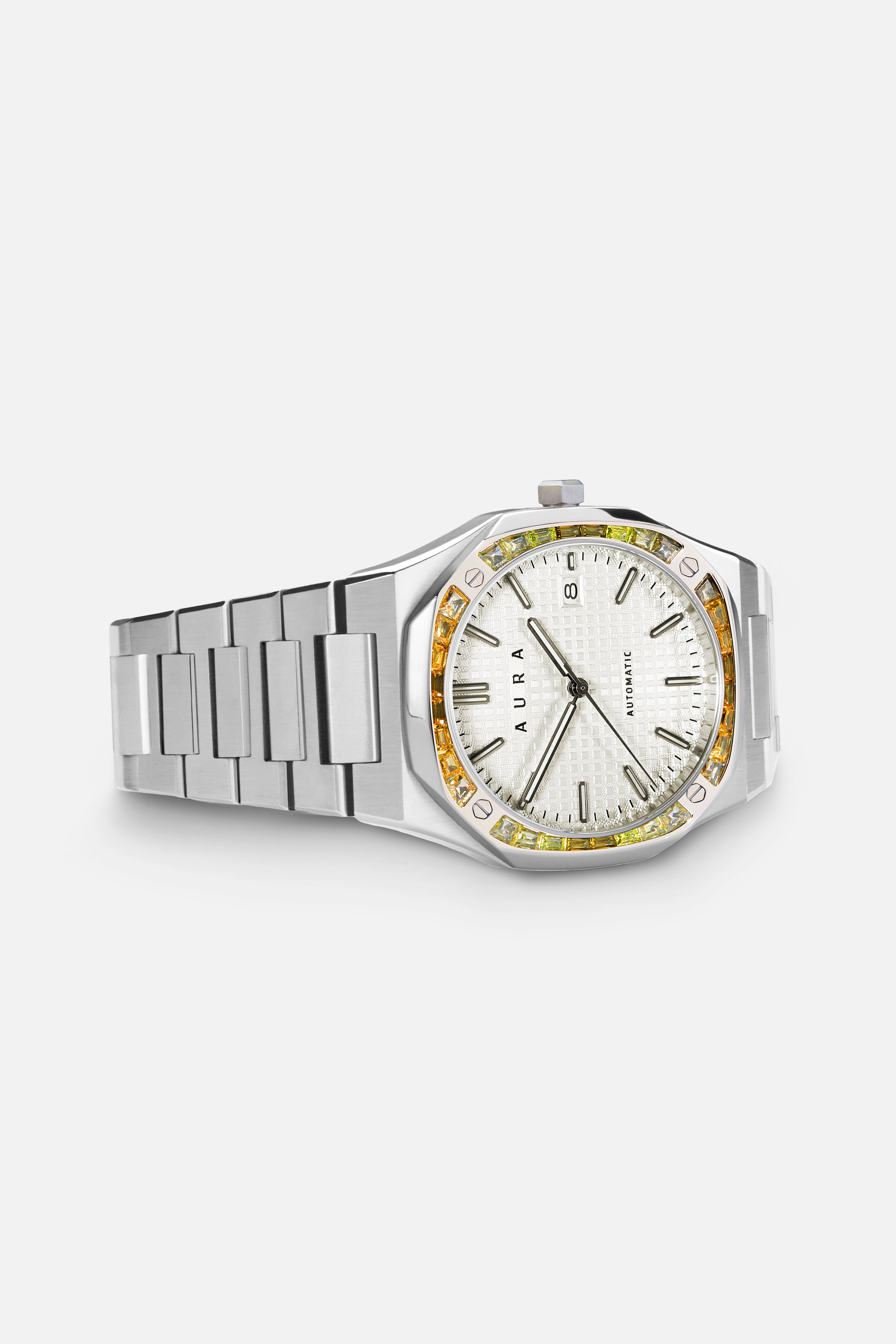 Date 003: Steel/Off-White/Yellow Stone