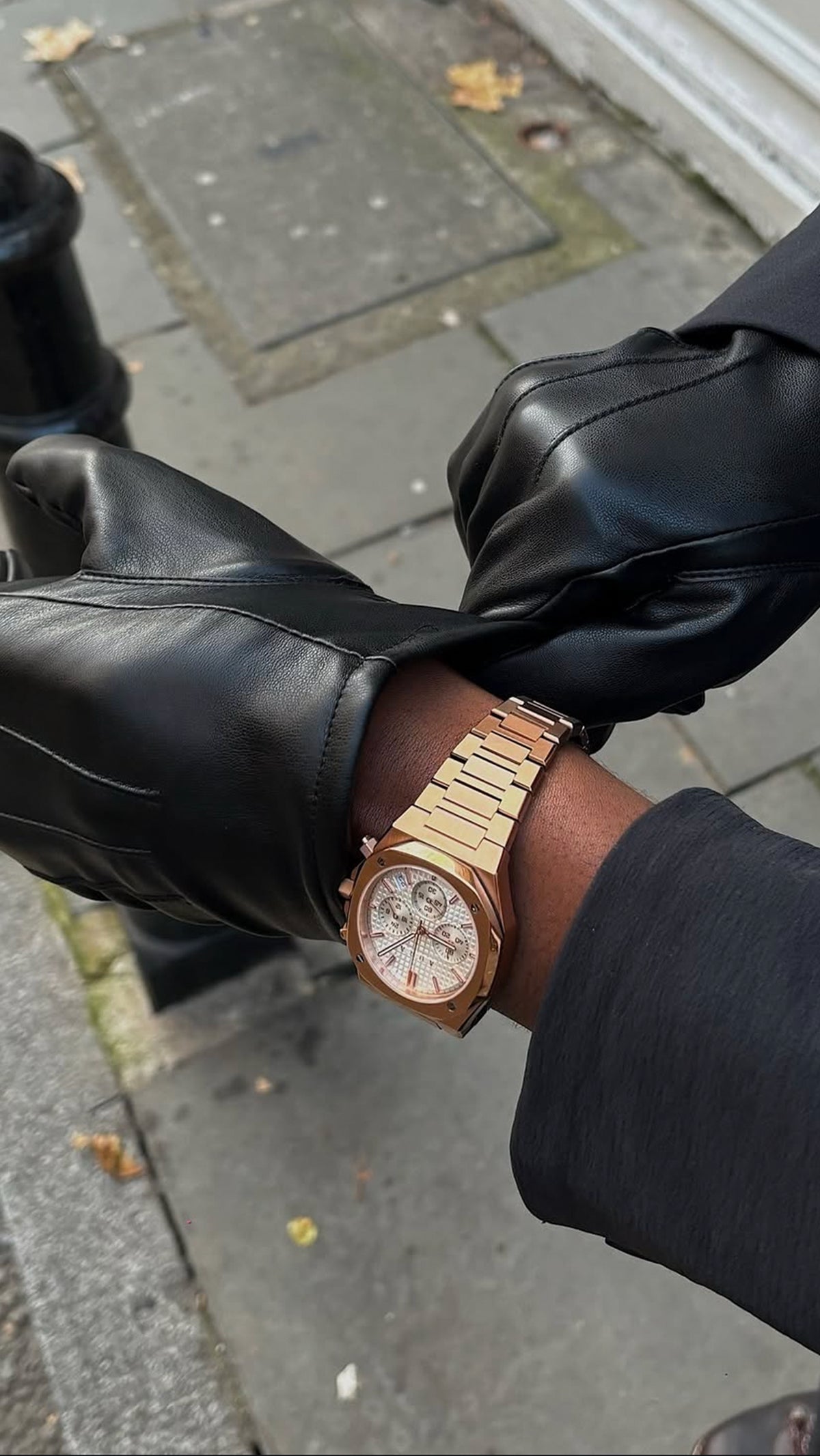 Chronograph Black Watch With Rose Gold ROSE GOLD RACER 