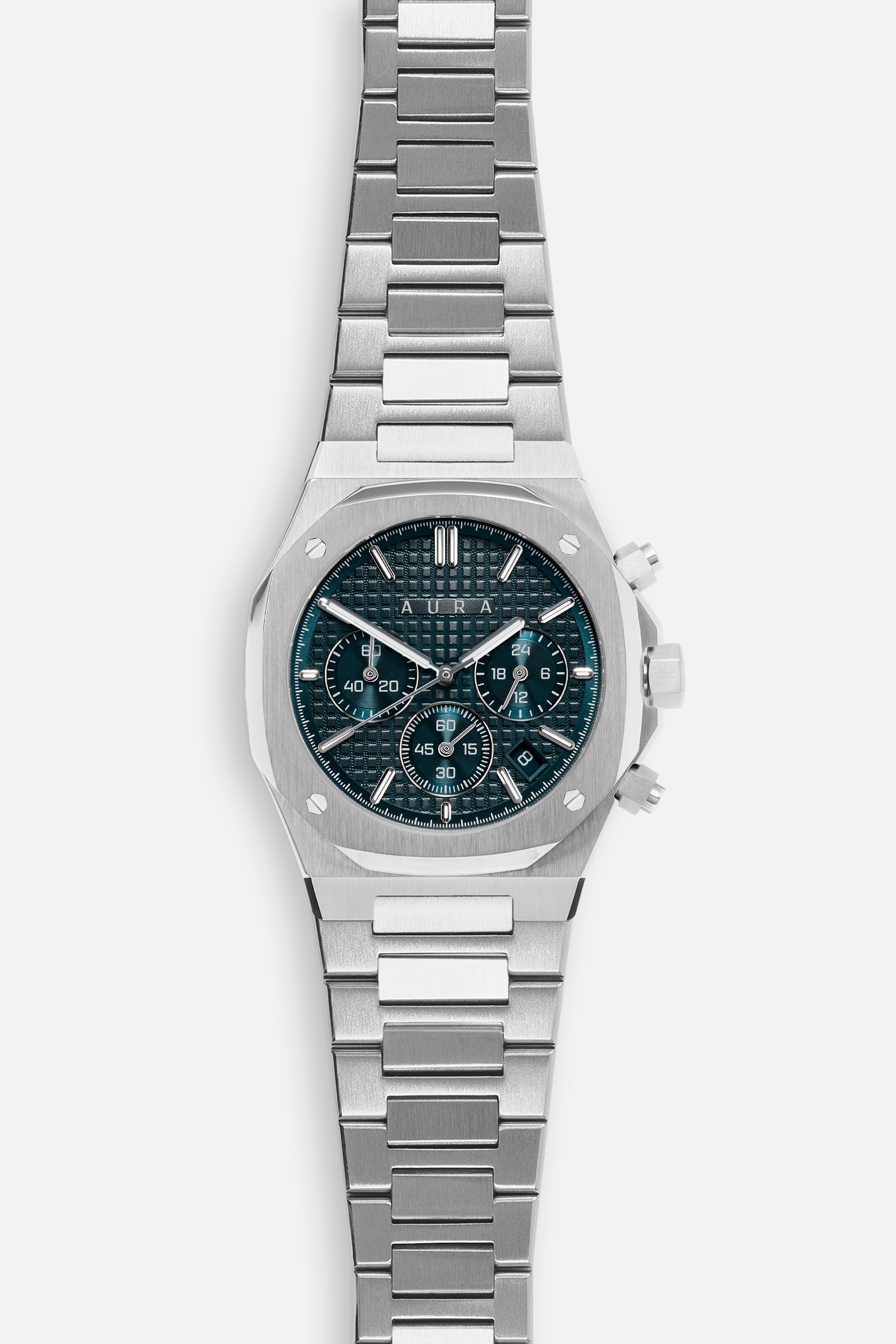 Chronograph 001: Steel/Carribean – AURA
