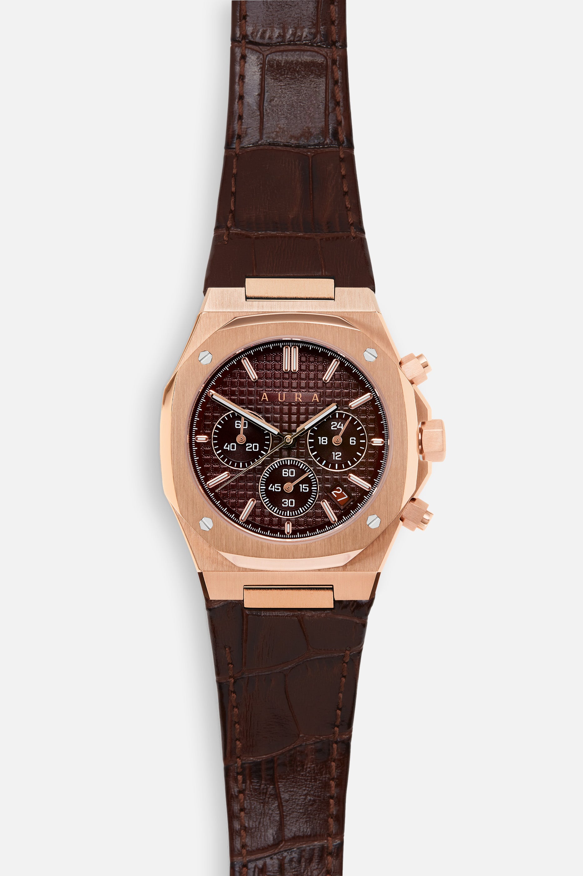 Chronograph 001: Rose/Brown