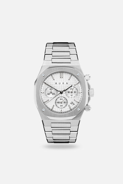 Chronograph 001: Steel/White