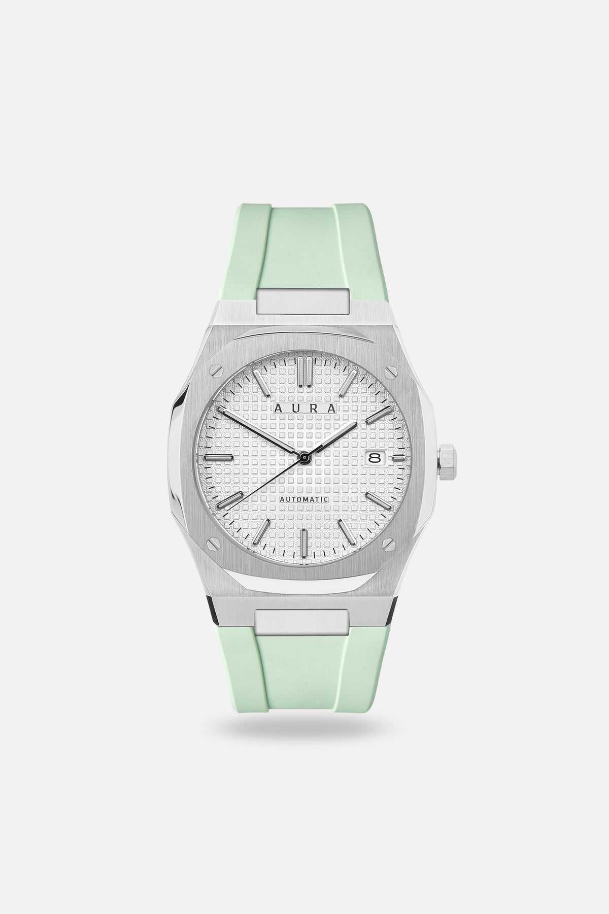 FKM Rubber Strap: Mint/Steel