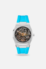 FKM Rubber Strap: Sky/Steel
