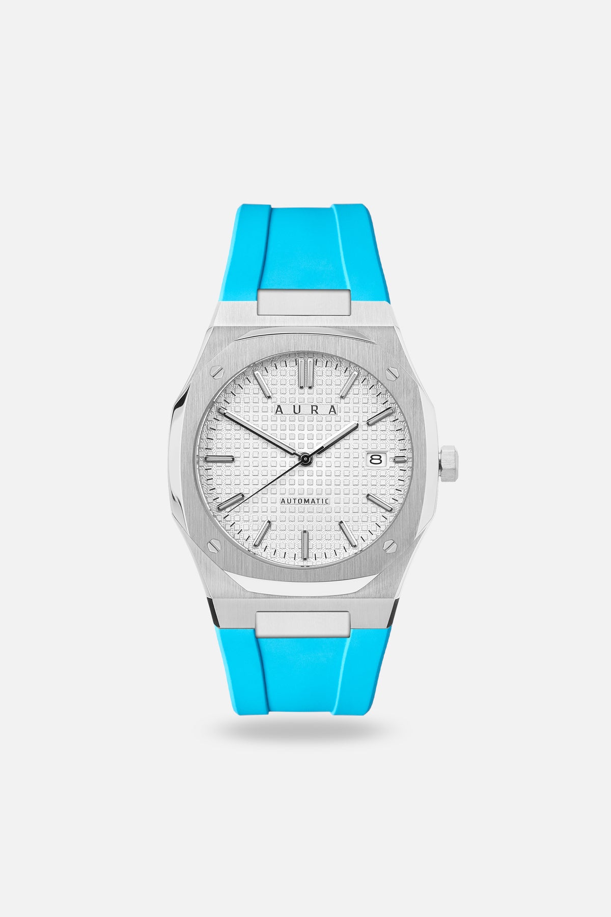 FKM Rubber Strap: Sky/Steel