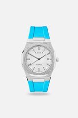 FKM Rubber Strap: Sky/Steel