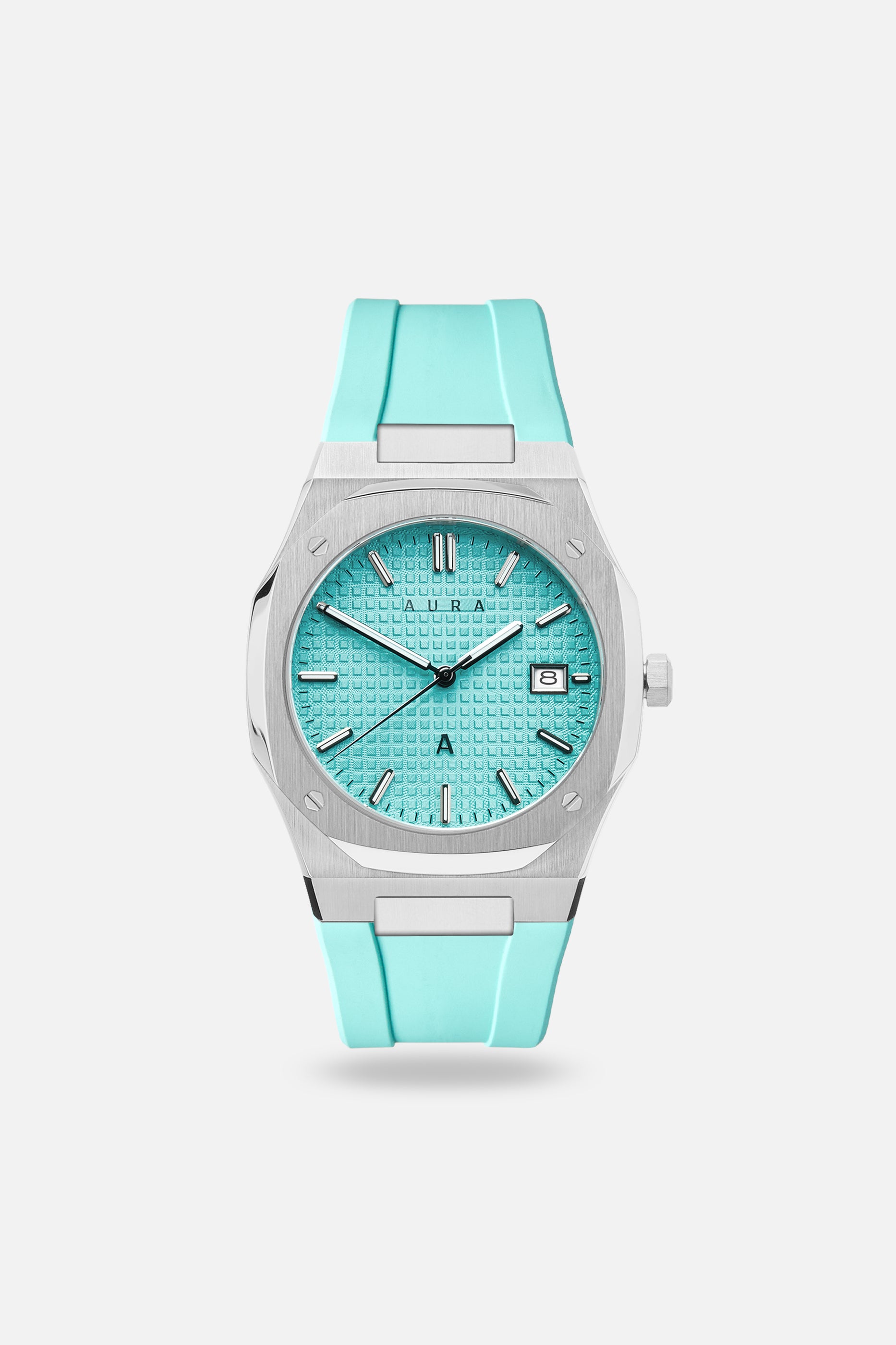 FKM Rubber Strap: Turquoise/Steel