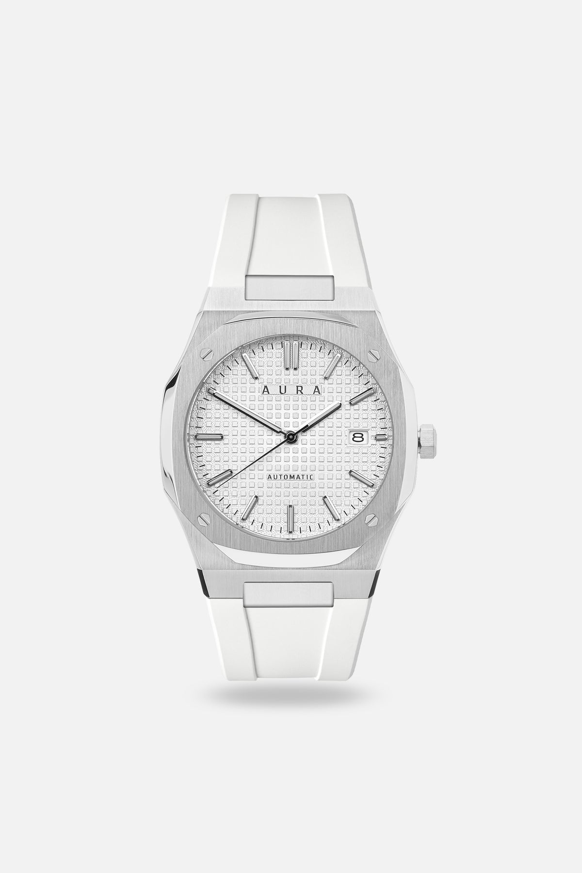 FKM Rubber Strap: White/Steel