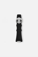 FKM Rubber Strap: Black/Steel