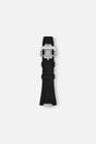 FKM Rubber Strap: Black/Steel