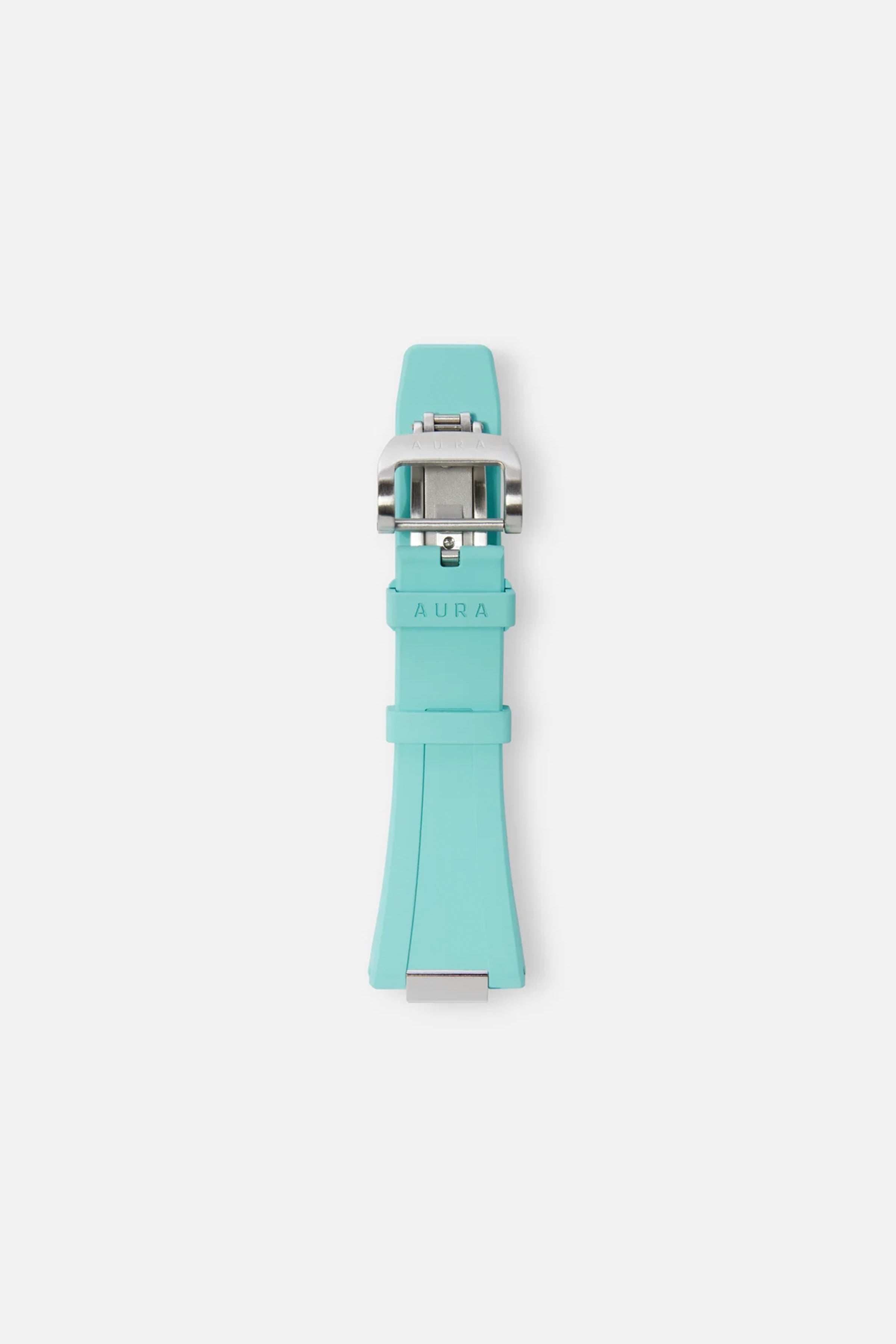 FKM Rubber Strap: Turquoise/Steel